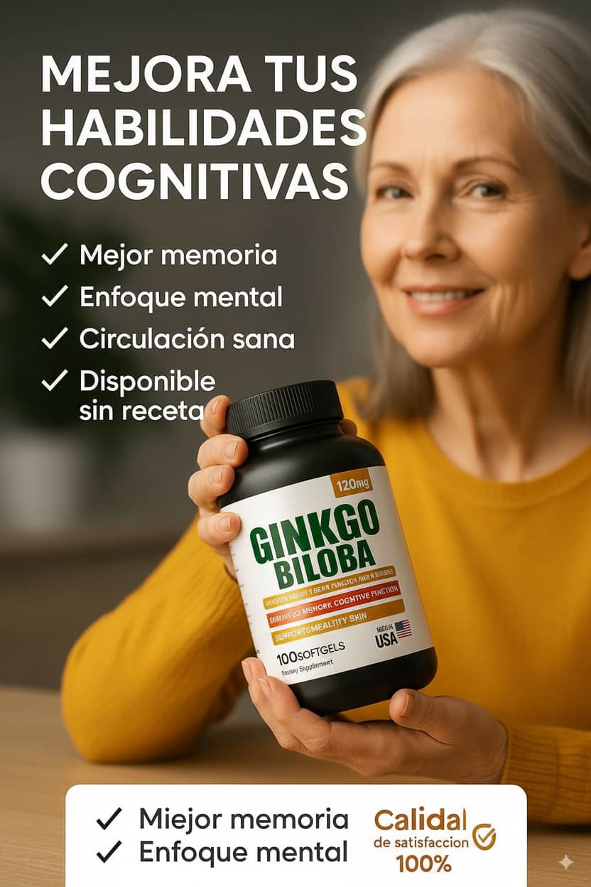 Ginkgo Biloba X 100 Capsulas Mejor memoria + Mejor circulación
