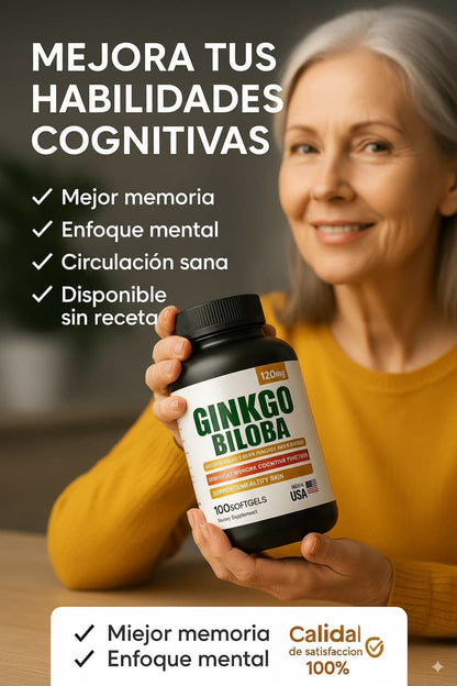 Ginkgo Biloba X 100 Capsulas Mejor memoria + Mejor circulación